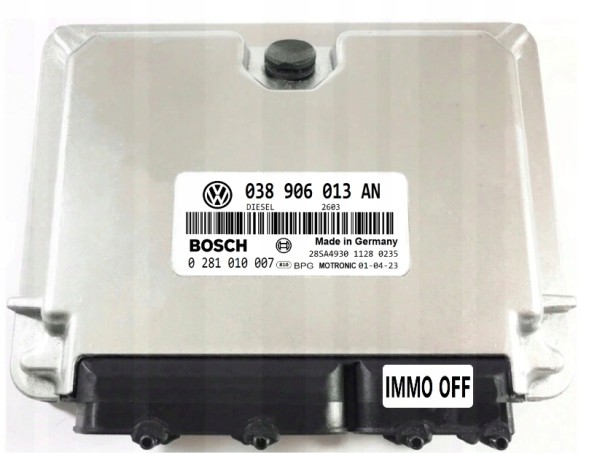 Bosch KOMPUTER ECU VW SEAT 1.9 038906013AN 0281010007 IMMO OFF GOTOWY DO AUTA Комп'ютер ecu vw seat 1.9 038906013an 0281010007 immo off готовий до автомобіля