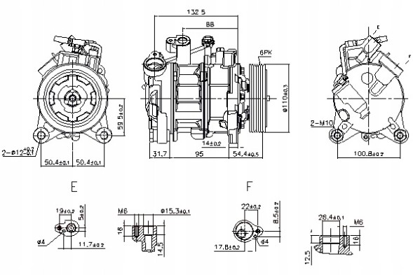 Nissens 890072 Компресор кондиціонера bmw 3 e90 3 e91 3 e92 3 e93 x3 f25 2.0d