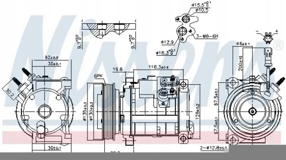 Nissens 890152 Компресор компресора кондиціонера 890152 nissens