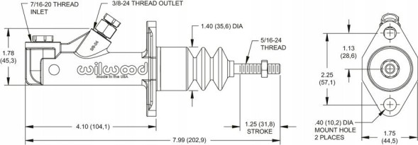 WILWOOD Гальмівний насос Wilwood 260-6089 0.750"