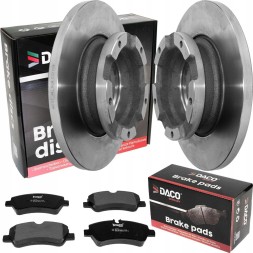 DACO 601022 2× Гальмівний диск DACO ЗАД для Ford Transit 2012- + Гальмівні колодки DACO для Ford Custom Transit ЗАДНІ