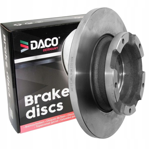 DACO 601022 2× Гальмівний диск DACO ЗАД для Ford Transit 2012- + Гальмівні колодки DACO для Ford Custom Transit ЗАДНІ