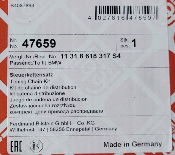 Febi bilstein 47659 Набір ланцюга грм febi bilstein 47659