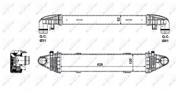 NRF 30506 Інтеркулер nrf mercedes c180 2010.01-. 30506