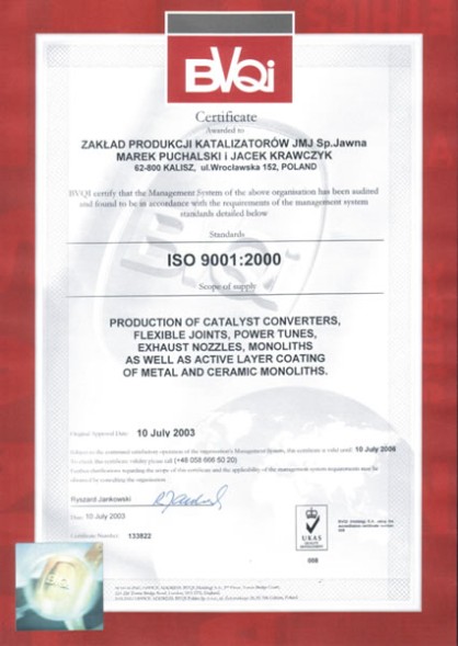 JMJ JMJ1091033 C424e6_c каталізатор євро 4 підходить для: ford focus