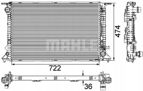 Mahle CR 912 000P Радіатор vw a4 / a5 / a6 2,7 / 3,0tdi 3,2fsi 07-