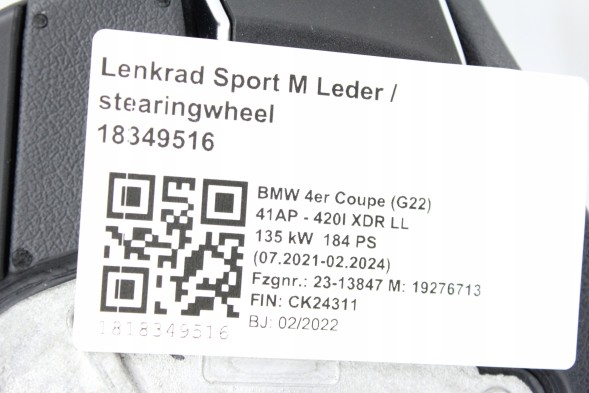 BMW OE 8746691 VIN: CK24311 MPAKIET ПІДІГРІВ КЕРЛЬОВОГО КОЛЕСА BMW F40 F44 G42 G20 G21 G22 G23 G26 G29