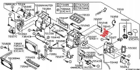 Subaru OE 72131AG410 SUBARU ДВИГУН УПРАВЛІННЯ ПРИПЛИВОМ САЛОНУ ЗАСЛІНКОЮ ОБІГРІВАЧА LEGACY OUTBACK