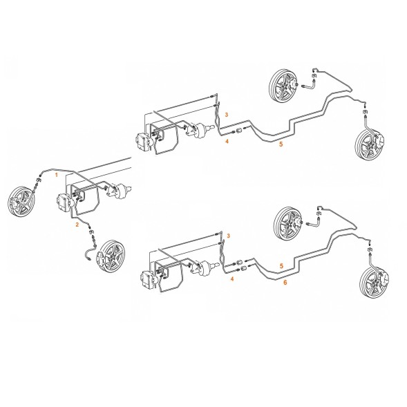 PiterParts 1102511000 Przewody hamulcowe miedziane przód tył MERCEDES W211 Mercedes W211 мідні гальмівні трубки передньої та задньої осі комплект
