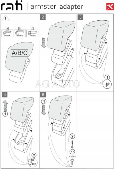 Rati 59.V05130A Підлокітник призначений для Citroen DS3, 2009-2016, Armster 3