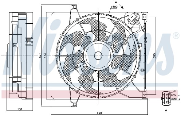 V-maxzone Part VIC-59223 Вентилятор охолодження двигуна NIS для HYUNDAI I30; KIA CEE'D, PRO CEE'D