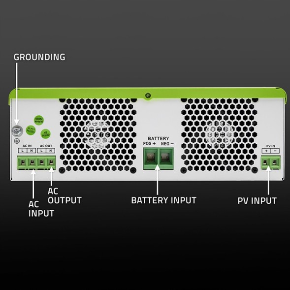 AHE 53864 Сонячний інвертор qoltec off-grid 3500w mppt з опцією wi-fi 24в