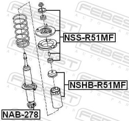 NSS R51MF FEBEST Вузол опорного підшипника амортизаційної стійки