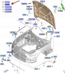 Ford OE FR3B-16B975-AF FR3Z16916B ТРОС ВІДКРИВАННЯ КАПОТА FORD MUSTANG MK6 2015- OE 2246450 _ FR3B-16B975-AF