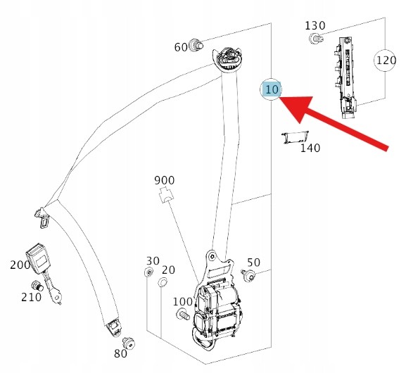 Mercedes-Benz OE РЕМІНЬ БЕЗПЕКИ ЛІВИЙ ПЕРЕДНІЙ MERCEDES C W205 GLC W253 OE A2058606300289C94
