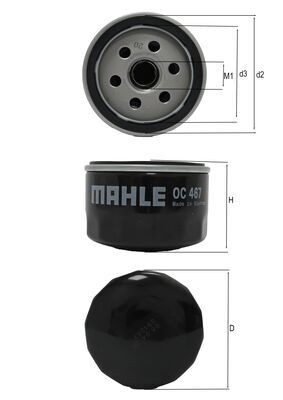 OC467 MAHLE ORIGINAL Фільтр мастил
