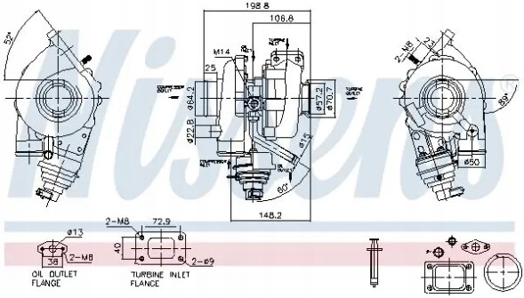 Nissens 93467 Турбокомпресор турбіна 93467 nissens citroen fiat