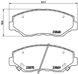 P28035 BREMBO Комплект гальмівних колодок з 4 шт дисків