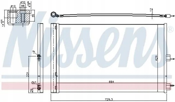 Nissens 940660 Конденсатор радіатора кондиціонування повітря з осушувачем