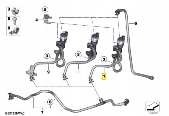 BMW OE Bmw F20 F10 F30 X1 X3 X5 вентиляційний клапан бачка 7636143