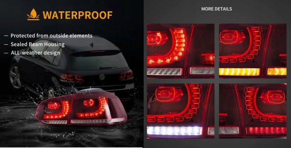 VLAND LDVWU7 9518915E mhm Комплект задніх ліхтарів Vland Led Діоди Red White GTI Tuning VW Golf VI 6 5k0 2008-