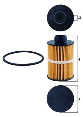 KX208D MAHLE ORIGINAL Фільтр палива