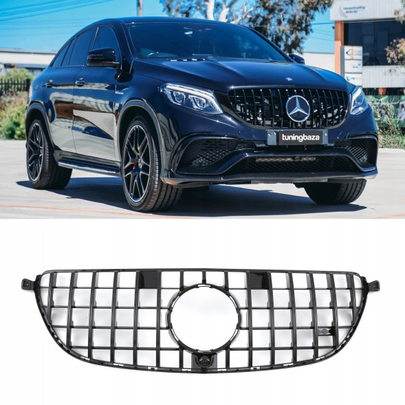 Китай 11882 Решітка Faux Mercedes GLE63 W166 GT Style Black Gloss 15-18