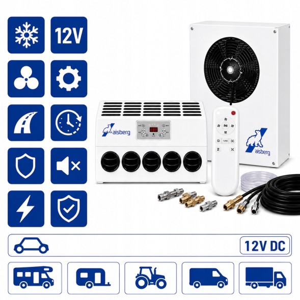 Aisberg HAN0092 Автономний кондиціонер Aisberg 12V 2400W металевий для кемпера