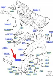 Ford OE 4M51-16114-AB 4M5Z16102B ПІДКРИЛОК ПЕРЕДНІЙ ПРАВИЙ C-MAX FOCUS 2004-2011 OE 2821190 _ 4M51-16114-AB