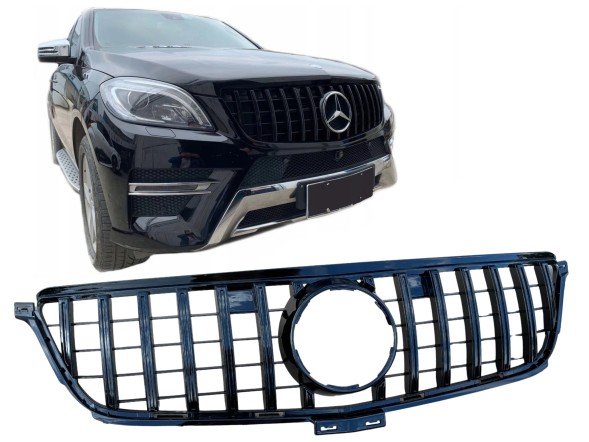 Китай A166039 Решітка радіатора Mercedes W166 ML 2013–2015 чорна, до фейсліфтингу