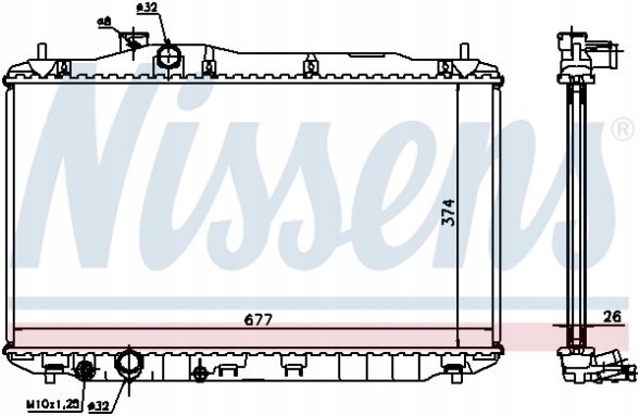 Nissens 68134A Охолоджувач води honda civic 1.4-1.8 05- - nissens 68134а