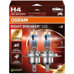 64193NB220 2HB OSRAM Автолампа Osram Night Breaker 220 H4 12V 60 55W P43T к т 2 шт