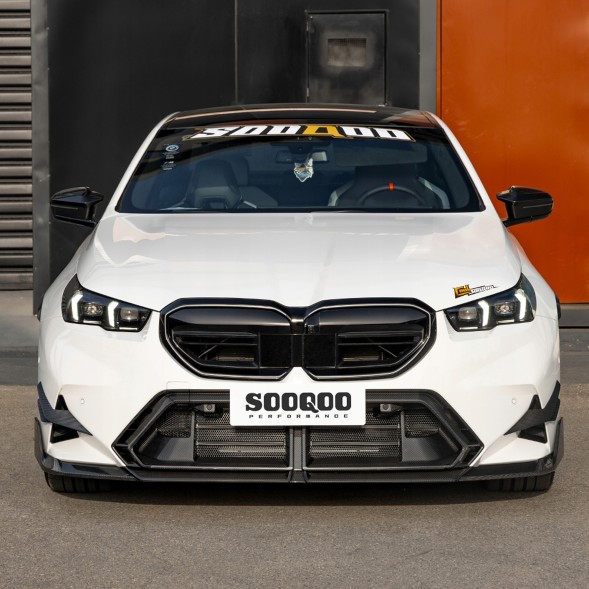 Китай T-489 Карбоновий спліттер переднього бампера для BMW M5 G90 / G99 в стилі SOOQOO B