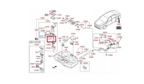 Hyundai OE jadarauto-311113V900 Паливний насос картридж насоса hyundai elantra i40 kia carens optima soul crdi