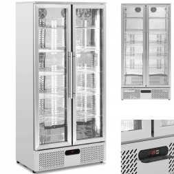 Китай WEW-SC-HP-1018645 Барний холодильник Royal Catering, 2-дверний, 458 л, 295 Вт, сріблястий