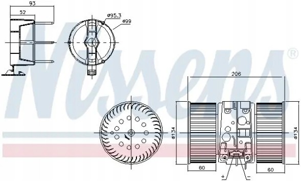 Nissens 87356 Повітродувний вентилятор припливу 87356 nissens