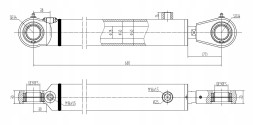 Ol-Mot Kutno 50x28x400-630 Силовий циліндр двосторонній висувний 400 мм