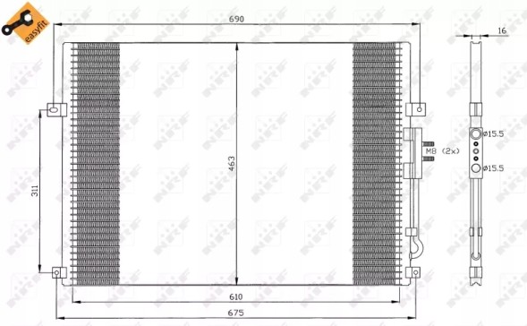 NRF 35275 35275/ Nrf конденсатор кондиціонеру jeep cherokee ii