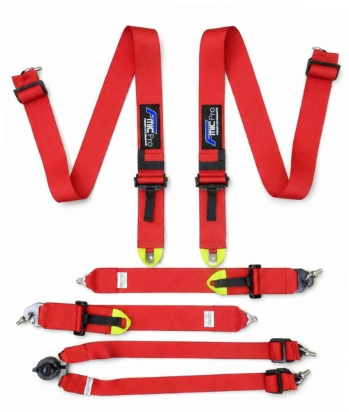 FMIC FP-HARNESS-31-006 Спортивні ремені безпеки FIA 6-точкові 3" Червоні Fmic Pro