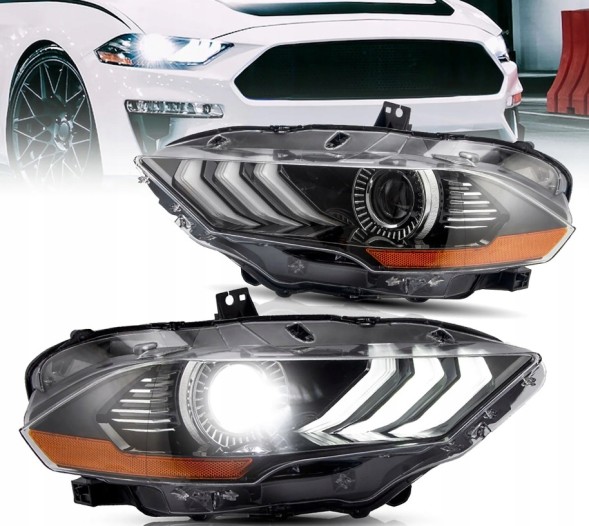 Tuning-Tec TTLPFO95 Світлодіодні фари для Ford Mustang 18-21 чорні DRL