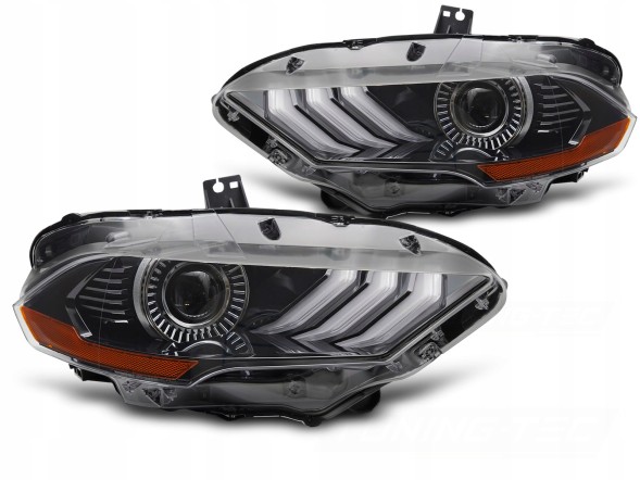 Tuning-Tec TTLPFO95 Світлодіодні фари для Ford Mustang 18-21 чорні DRL