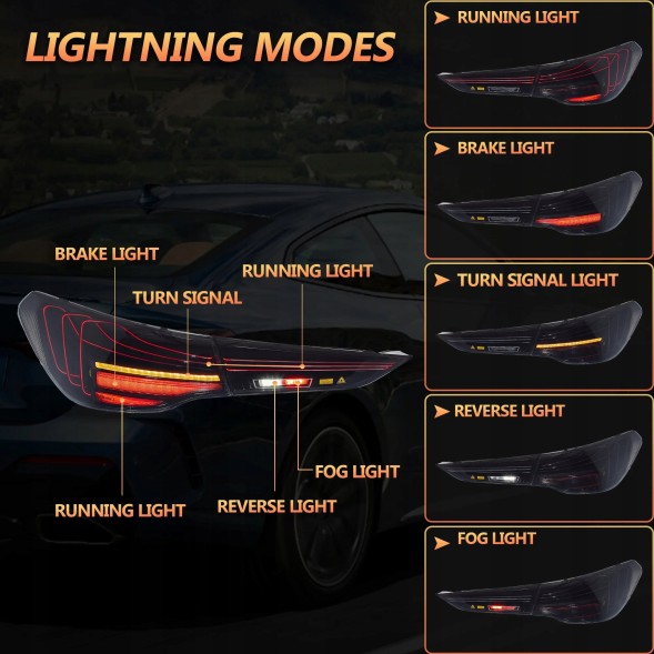 VLAND 20D3913E LDBMM2 MHM Задні ліхтарі комплект Vland Laser Led Tuning BMW 4 G22 G23 G26 G82 G83 20-24 z24