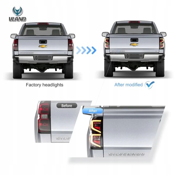 VLAND 25P291-1 LDCT.. mhm Комплект задніх ліхтарів Vland Led Tuning USA Chevrolet Silverado 3 III 2014-2019 z24