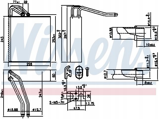 Nissens 92376 Випарник кондиціонування повітря - nissens 92376