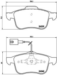 P23103 BREMBO Комплект гальмівних колодок з 4 шт дисків