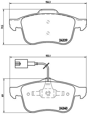 P23103 BREMBO Комплект гальмівних колодок з 4 шт дисків