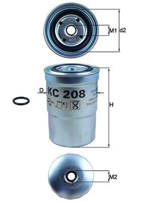 KC208 MAHLE ORIGINAL Фільтр палива
