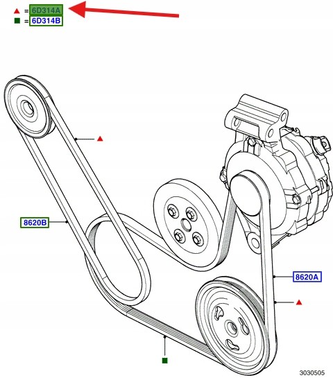Ford OE НАБІР КЛИНОВИХ РЕМЕНІВ 1.25 1.4 1.6 ZETEC FIESTA 1829195 _ 2S6E-6D314-AD
