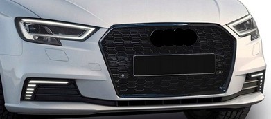 Китай AD241210 1 AUDI A3 8V 16- РЕШІТКА РАДІАТОРА ЧОРНИЙ ГЛЯНЕЦЬ СТИЛЬ "БІЛЬНИК" (СОТИ)