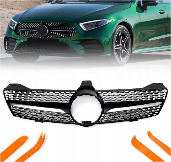TOPGER KRG-ME-207 X РЕШІТКА РАДІАТОРА MERCEDES CLS W219 C219 ЧОРНИЙ ГЛЯНЕЦЬ DIAMOND 2005-2007